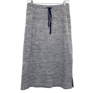 Woolworths Cotton Navy Stripe Drawstring Midi Skirt